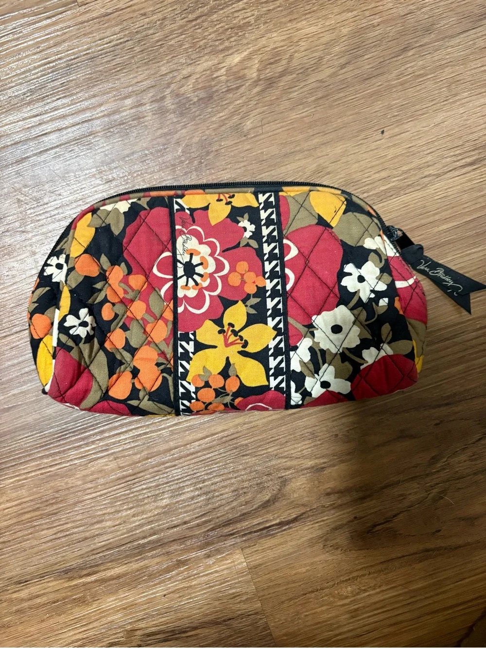 Vera Bradley Canterberry Magenta Cosmetic Bag‎ & Zip Pouch Set Retired Floral